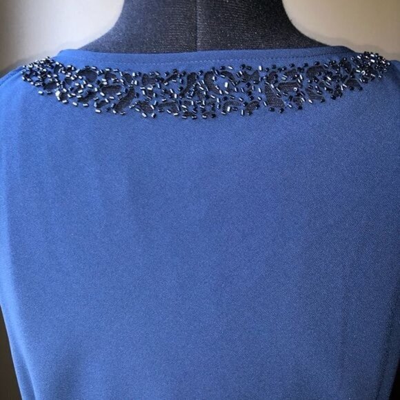 Guess Navy Indigo Blue, Simple Beaded Shift Sz S - Picture 6 of 9